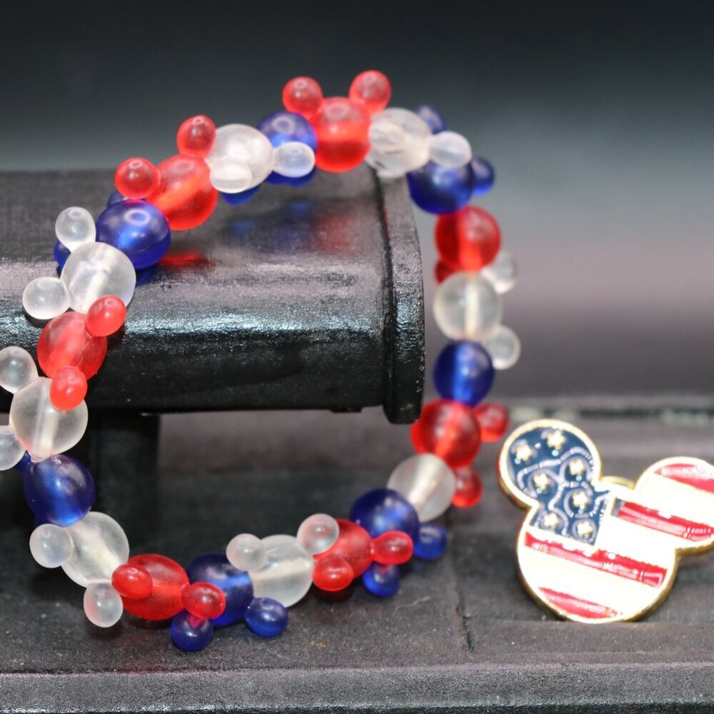 Disney Mickey Mouse Patriotic Duo- Bracelet and Pin